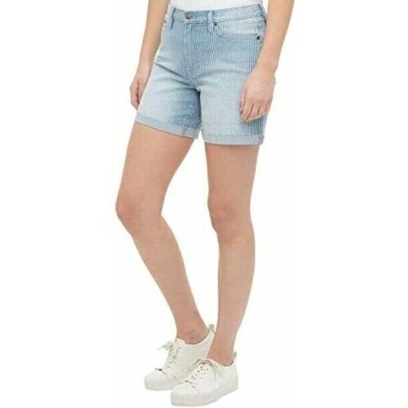 Calvin Klein Jeans Ladies' Roll Cuff Shorts NWT Size 10 Railroad - Picture 1 of 8